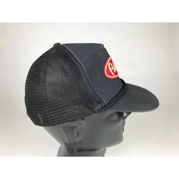 KC‎ Mens Black Embroidered Logo Peterbilit Fits All Trucker Cap Size One - Picture 3 of 6